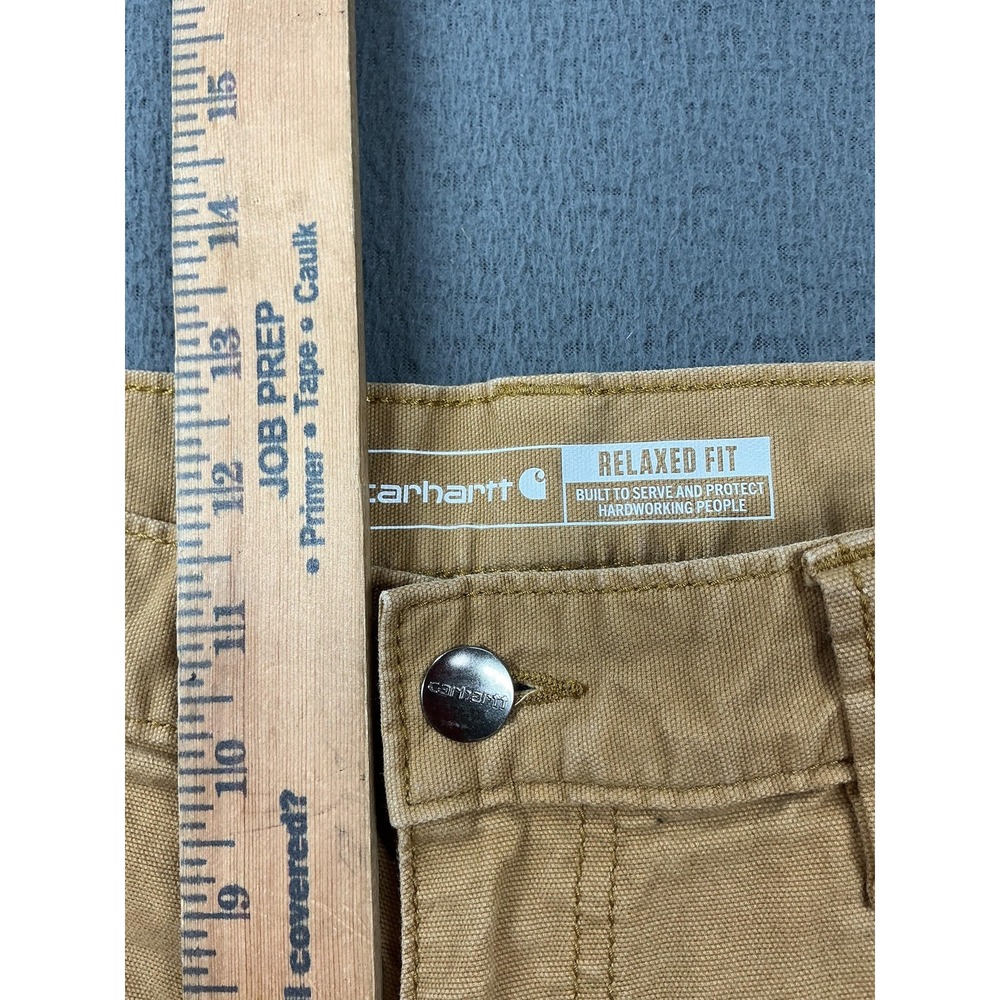Carhartt Pants Mens 34x32 Beige Rugged Flex Relaxed Fit Canvas Workwear - Picture 7 of 13